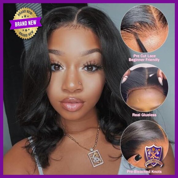 12 Inch Brazilian Human Hair Bob Wig Lace Front Glueless main image 4